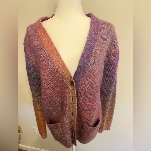Re/Done Purple and Orange Women's Cardigan - Picture 1 of 8